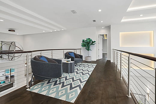 Upstairs seating in a luxury Massachusetts home